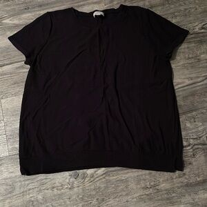 LOFT black short sleeve lightweight sweater; size Large